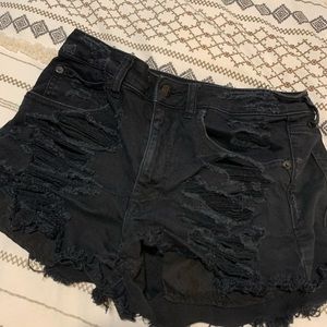 Black jeans shorts